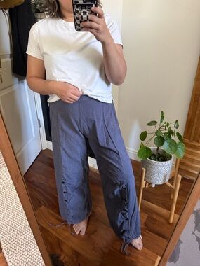 Vintage TULIP Gingham Wide Leg Lagenlook Pants. Size S